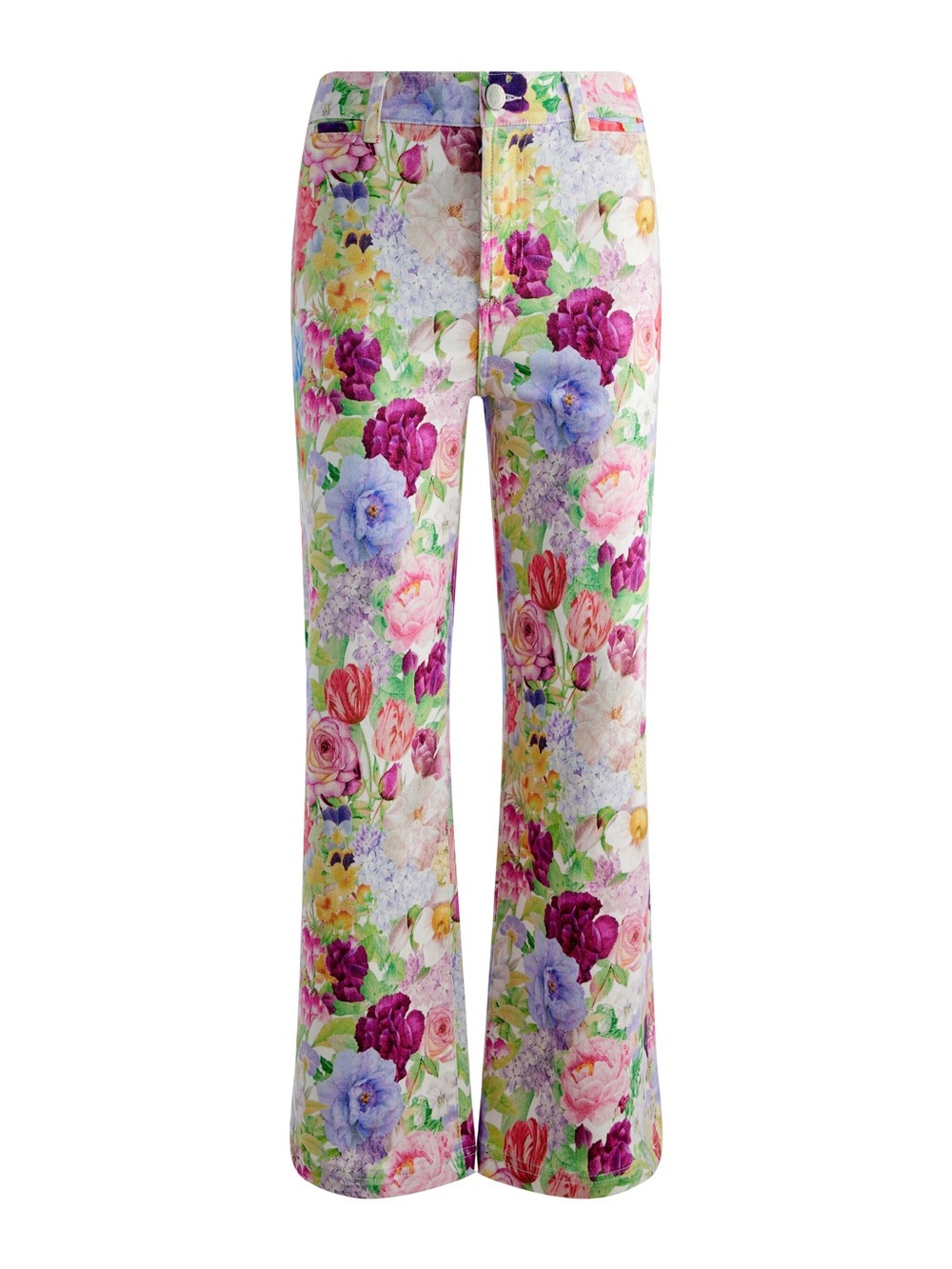 Alice + Olivia Pastel Floral Straight-Leg Trousers